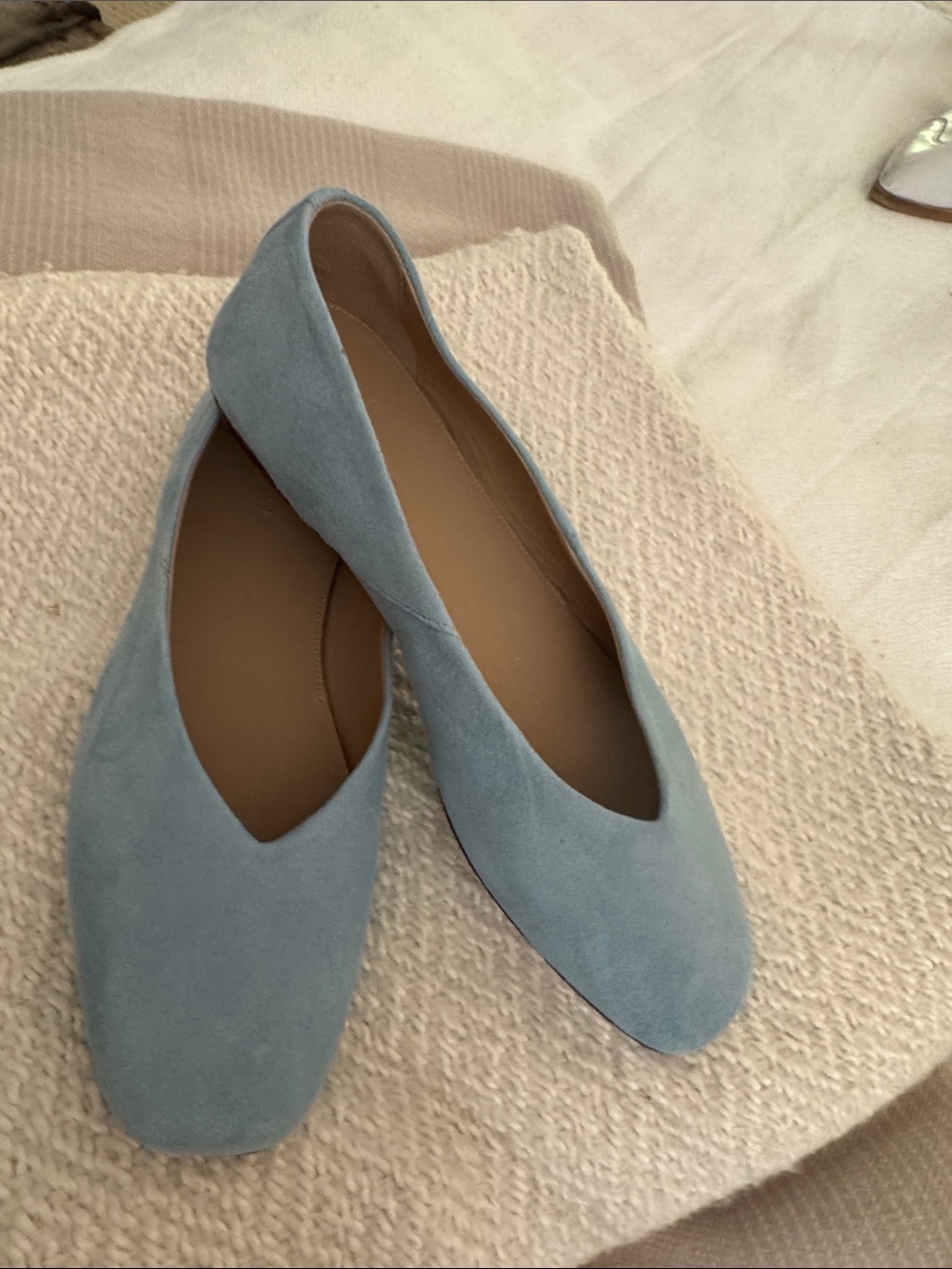 Banana Republic Powder Blue Suede V‑Cut Flats